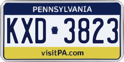 PA license plate KXD3823