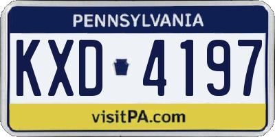 PA license plate KXD4197