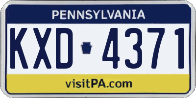 PA license plate KXD4371