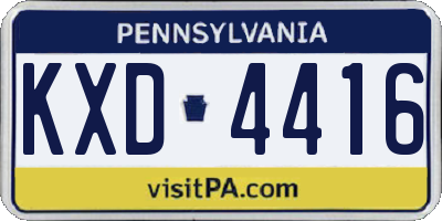 PA license plate KXD4416