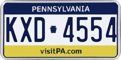 PA license plate KXD4554
