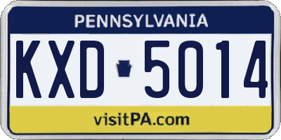 PA license plate KXD5014