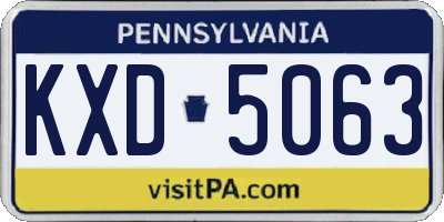 PA license plate KXD5063
