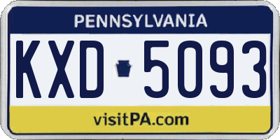 PA license plate KXD5093
