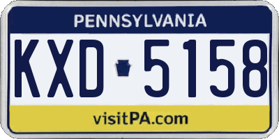 PA license plate KXD5158