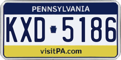 PA license plate KXD5186