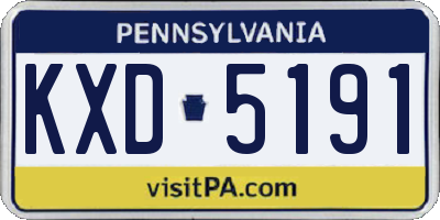 PA license plate KXD5191