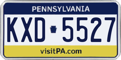 PA license plate KXD5527