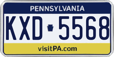 PA license plate KXD5568