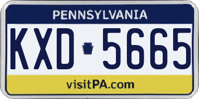 PA license plate KXD5665