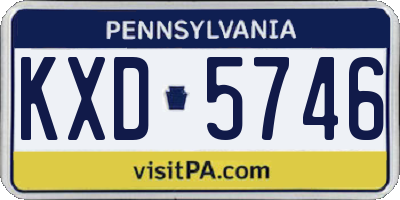 PA license plate KXD5746