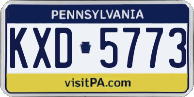 PA license plate KXD5773