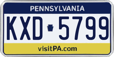 PA license plate KXD5799
