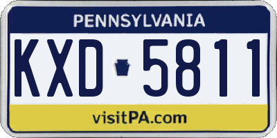 PA license plate KXD5811