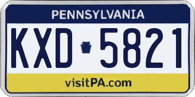 PA license plate KXD5821