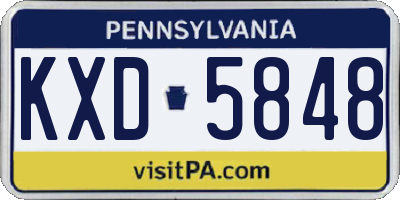 PA license plate KXD5848