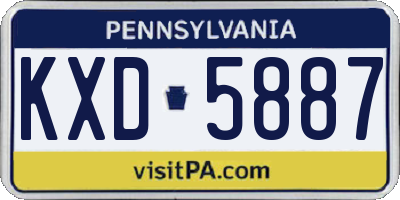 PA license plate KXD5887