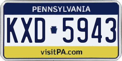 PA license plate KXD5943