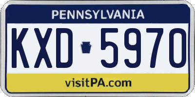 PA license plate KXD5970