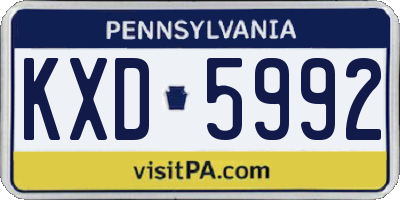 PA license plate KXD5992