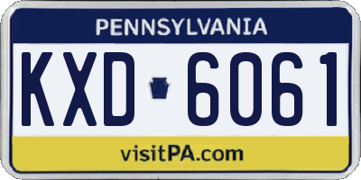 PA license plate KXD6061