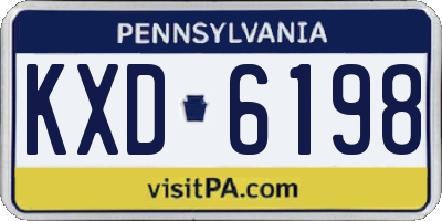 PA license plate KXD6198