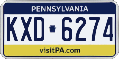 PA license plate KXD6274