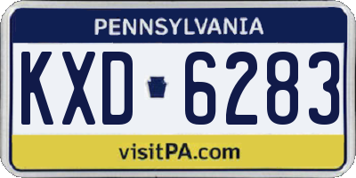 PA license plate KXD6283