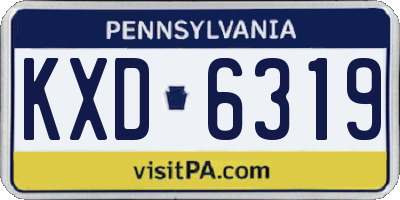 PA license plate KXD6319