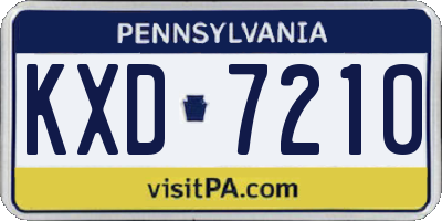 PA license plate KXD7210