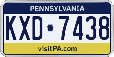 PA license plate KXD7438