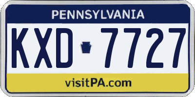 PA license plate KXD7727