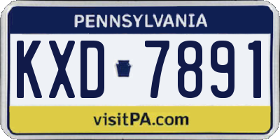 PA license plate KXD7891