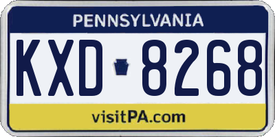 PA license plate KXD8268
