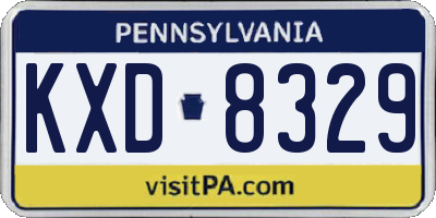 PA license plate KXD8329
