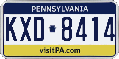 PA license plate KXD8414