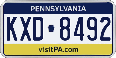 PA license plate KXD8492