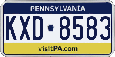 PA license plate KXD8583