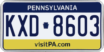 PA license plate KXD8603