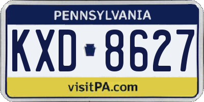 PA license plate KXD8627