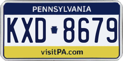 PA license plate KXD8679