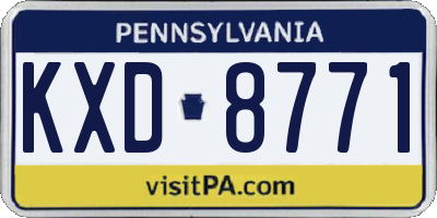 PA license plate KXD8771