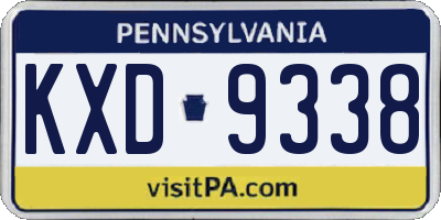 PA license plate KXD9338