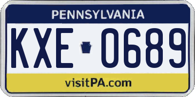 PA license plate KXE0689