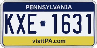PA license plate KXE1631