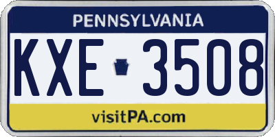 PA license plate KXE3508