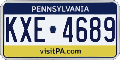 PA license plate KXE4689