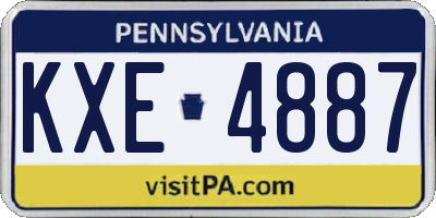 PA license plate KXE4887