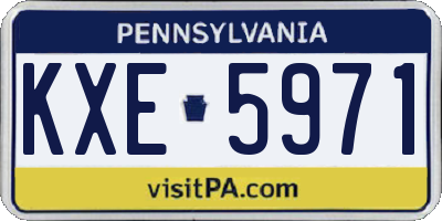 PA license plate KXE5971