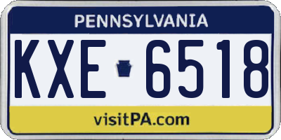 PA license plate KXE6518